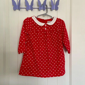 NWOT | Beebay baby girl’s polka dotted lace neckline dress‎ — 12-18 months